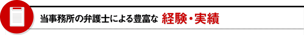 当事務所における豊富な経験・実績