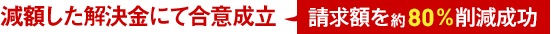 減額した解決金にて合意成立【請求額を約80%削減成功】