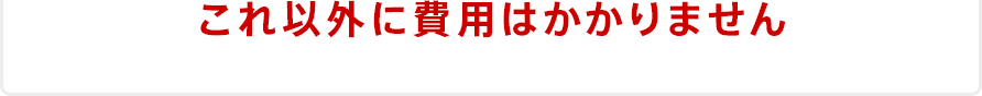 これ以外に費用はかかりません