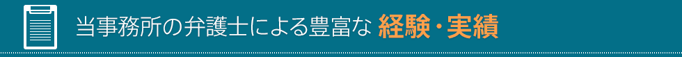 当事務所における豊富な経験・実績